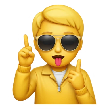 a kissy face emoji holding up the middle finger sticker