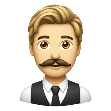 Personne avec moustache carré et coupe de cheveux sur le côté  sticker