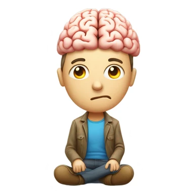 person with a giant brain sticker