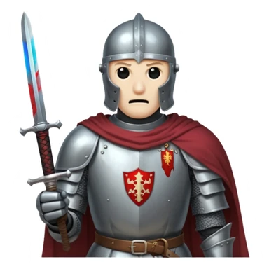 Headless Knight with Sword close up with horror look sticker