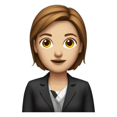 white woman with brown hair with lawyer clothes  sticker