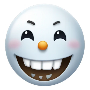 A snowman with big teeth funny sticker