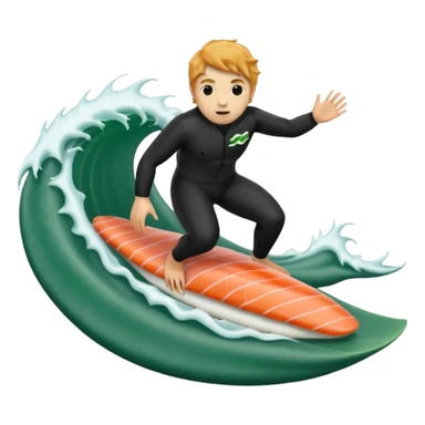 Sushi surfing a wave sticker