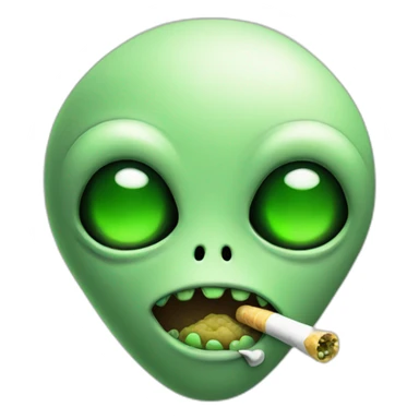 alien with a joint in his mouth sticker
