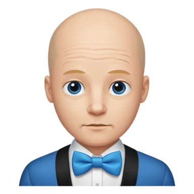 Bald with blue bow tie, Face change sticker