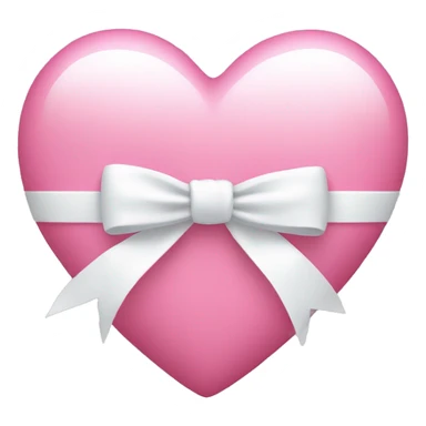 pink heart with a pretty white bow sticker