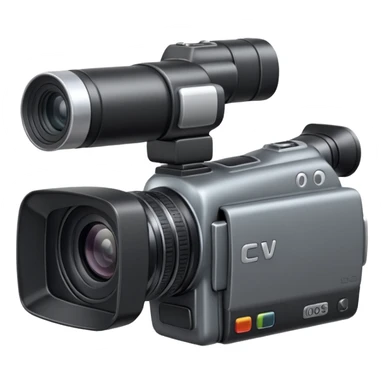video camera object icon, camcorder style, side screen, detailed lens, 3D cartoon, mobile game icon style, centered, clean background, no text, no watermark
  sticker