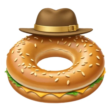 Bagel with hat sticker