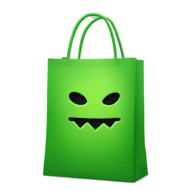 shopify green shopping bag dressed up for halloween sticker