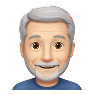 homme 60 ans cheveux gris en l'air petite barbe sourir sticker