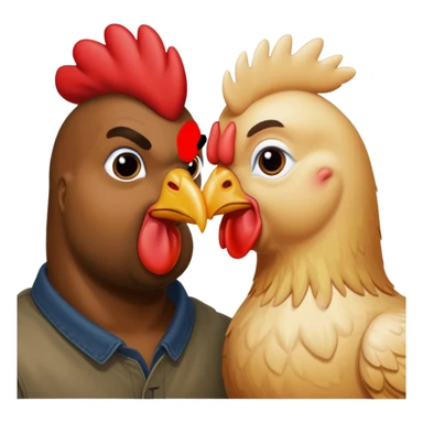 chicken kissing kanye west sticker