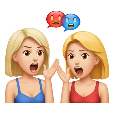 Two women screaming at eachother and the text "spegni l'app" sticker