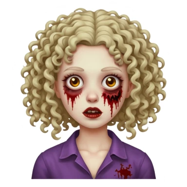 zumbi de cabelo cacheado feminina sticker