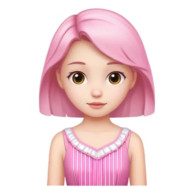 Cute girl wearing a white and pink dress sticker