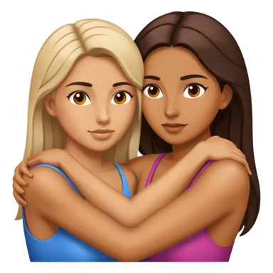 Zwei Frauen die sich umarmen um kraftvoll schenken  sticker