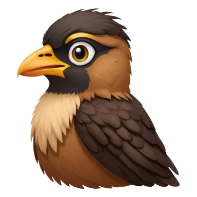 A sad common myna bird cute emoji sticker