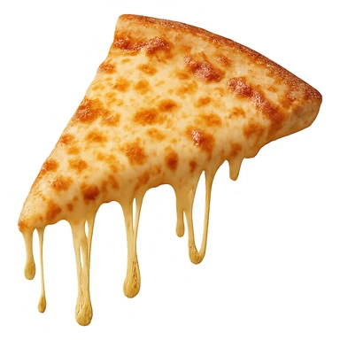 a slice of pizza with melting cheese sticker