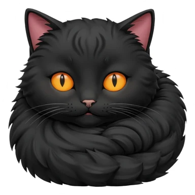 Curled Sleeping Cat black sticker