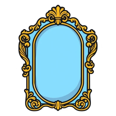 big mirror with ornate frame sticker