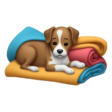 A dog making a blanket for its baby sticker