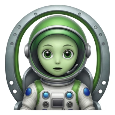 Make a alien in a nave  sticker