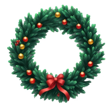 Black colored Christmas wreath sticker