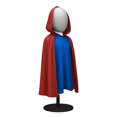 faceless mannequin with red and blue cape without hood sticker