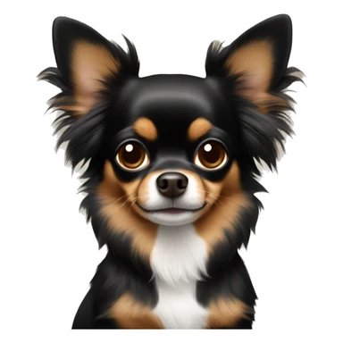 Black and brown long haired chihuahua with three legs  sticker