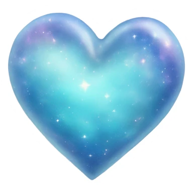 Shiny pastel blue galaxy heart sticker