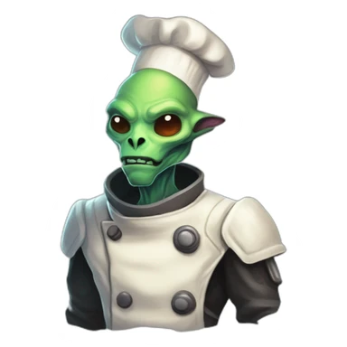 alien chef scifi roguelike rpg style inspired by slay the spire digital art sticker
