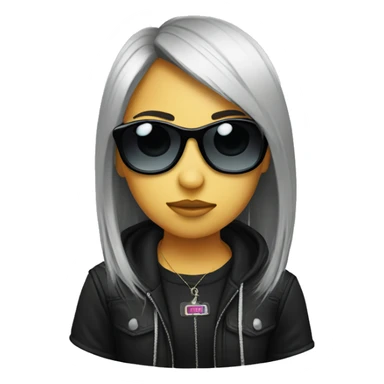 Emo girl wearing cool sunglasses sticker