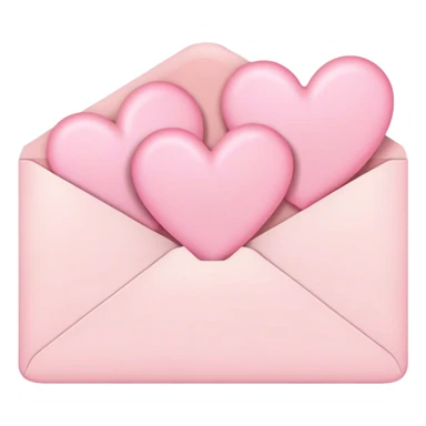 romantic letter with pastel pink hearts sticker