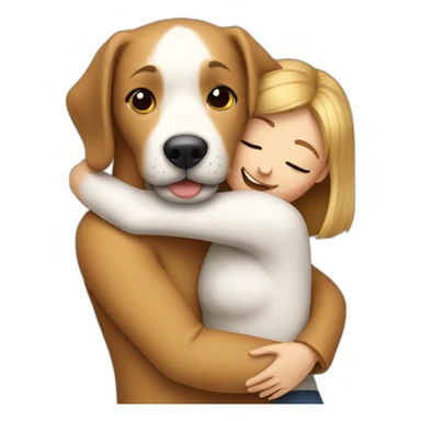 dog with woman hugging sticker