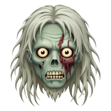 Zombie with long hair Infront of his face sticker