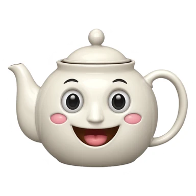 a teapot with eyes and mouth sticker
