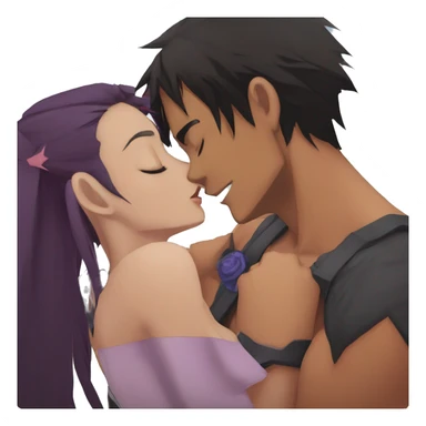 rossiu and simone kissing gurren lagann sticker