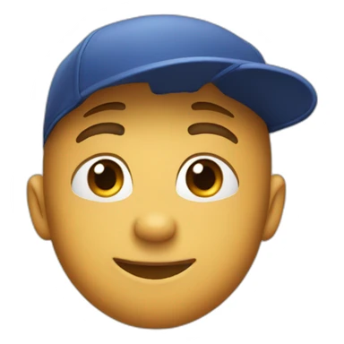 slight smile emoji in a baseball cap sticker