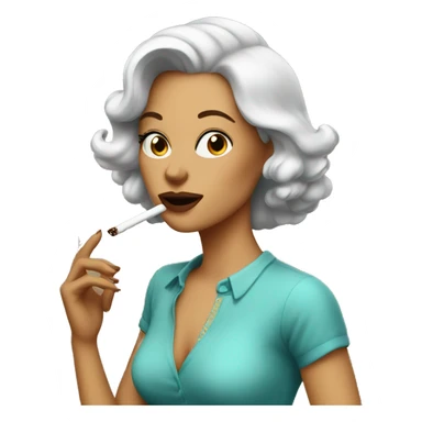 pretty woman smoking sticker