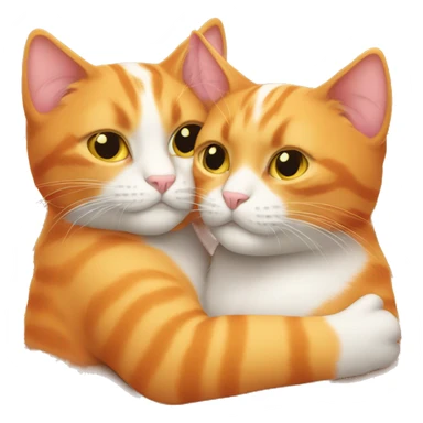 Two orange cats cuddling together sticker