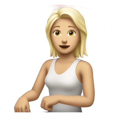 White giro with blonde hair and a small red car  sticker