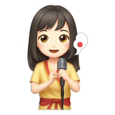 cute girl Taiwanese Pilgrimage Sing mic sticker