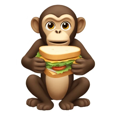 Monkey having sanwich sticker