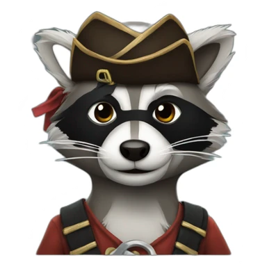 A pirate raccoon sticker