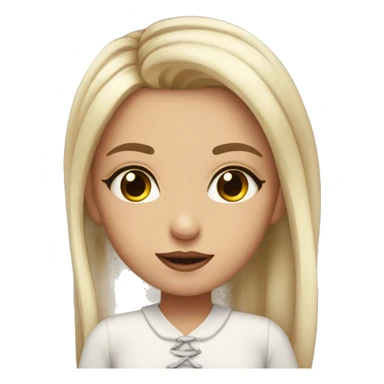 girls with karmi eyes and dark aolos, long eyelashes and two hairpins on the sides sticker