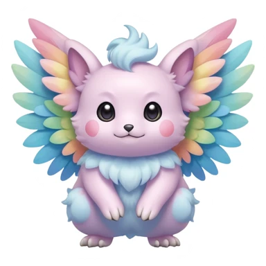 Pastel winged divine ethereal cute adorable fluffy colorful Pokémon sticker