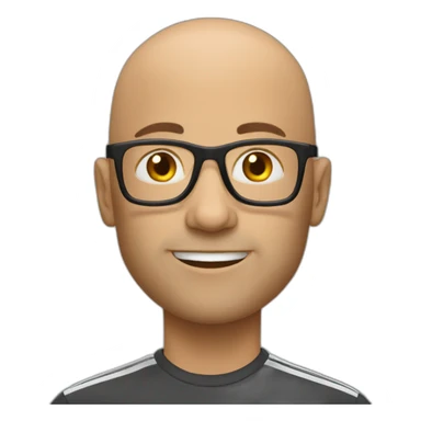 Soccer 43 year slim male bald glasses sticker