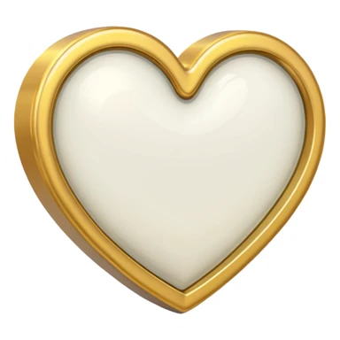 white heart with gold outline sticker