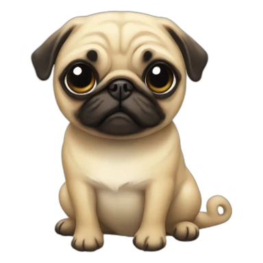 Mermaid pug sticker