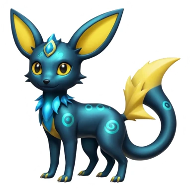  Shiny iridescent Umbreon-Salandit-Jolteon-fusion sticker