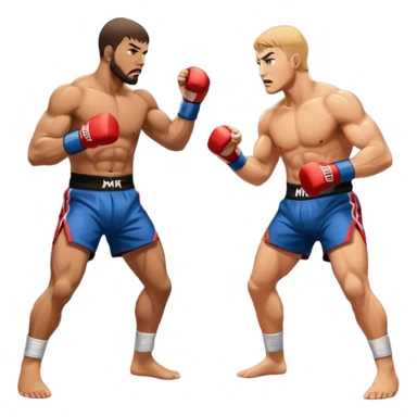 two MMA fighters mid-fight sticker